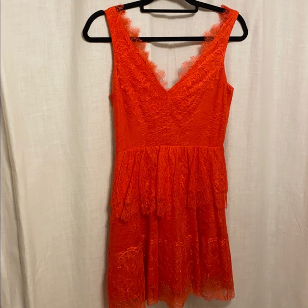 Firey Coral lace dress